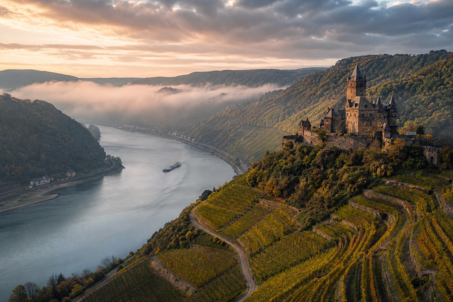 Rheinlandschaft als Motiv der Kontaktseite