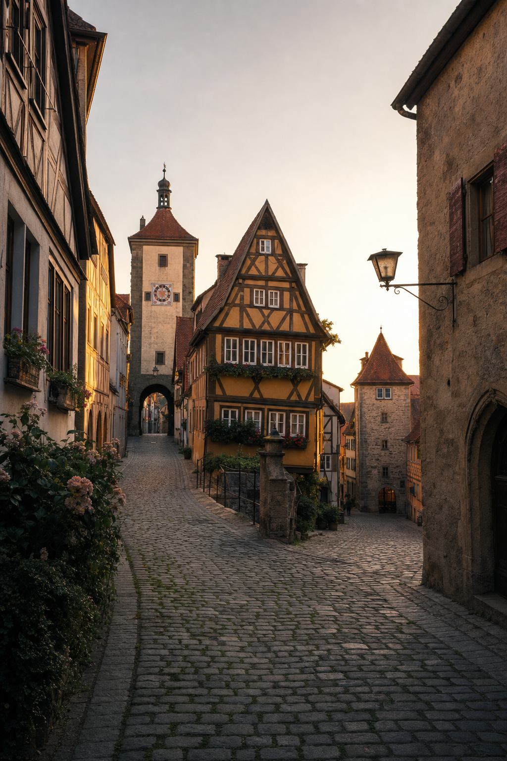 Historische Gasse in Rothenburg ob der Tauber